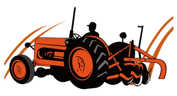 Orange Farming Tractor PNG Transparent