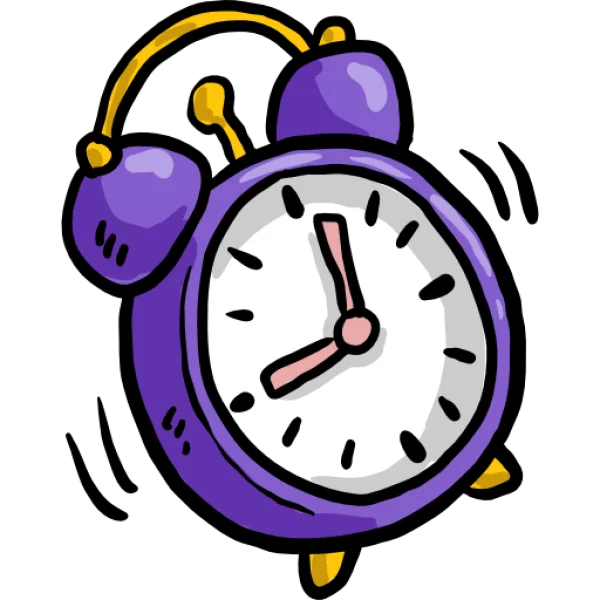 Purple Cartoon Alarm Clock Transparent PNG