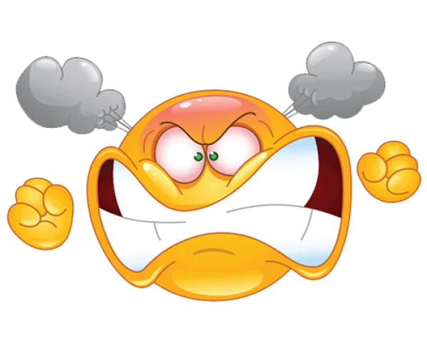 Angry Emoji with Steam PNG Transparent Background