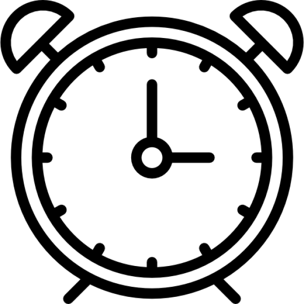 Alarm Clock Outline Icon Transparent Background