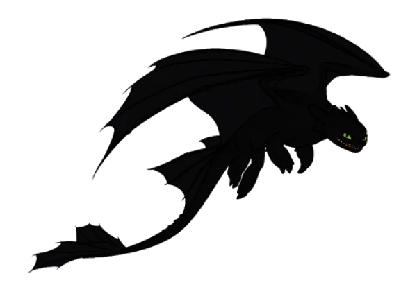 Toothless Black Dragon Flying PNG Transparent Background