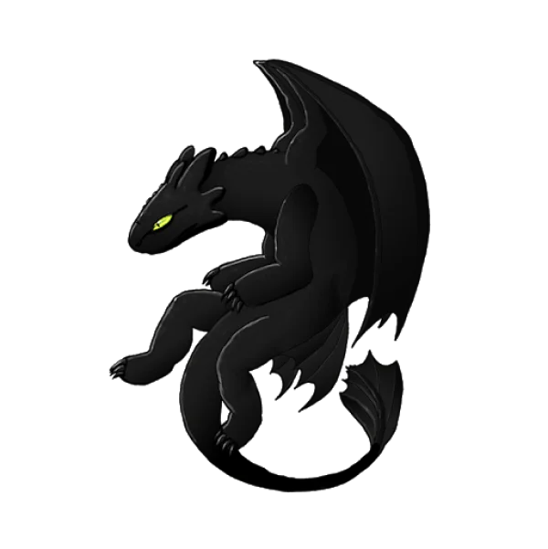 Toothless Night Fury Dragon PNG Transparent Background