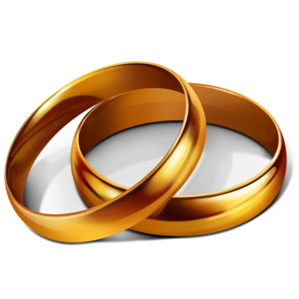 Golden Wedding Rings PNG Transparent Background