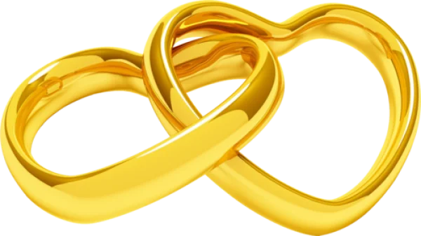 Intertwined Golden Hearts PNG Transparent Background