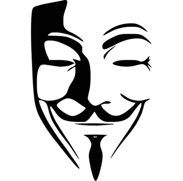 Guy Fawkes Mask Outline PNG Transparent