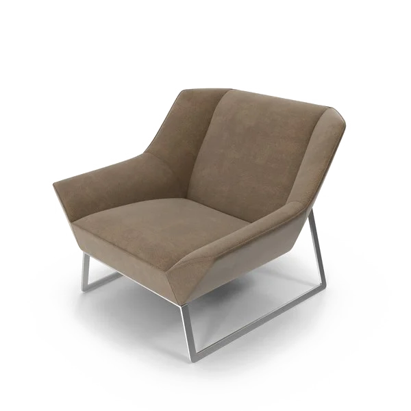 Modern Brown Armchair PNG Transparent Background