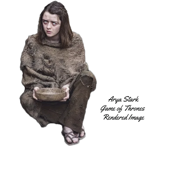 Blind Beggar Girl Holding Wooden Bowl PNG Transparent