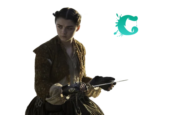 Arya Stark with Dagger PNG Transparent Background