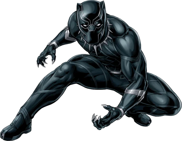 Black Panther Superhero Crouching Pose PNG