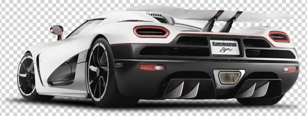 Koenigsegg Agera Z White Sports Car Rear View PNG