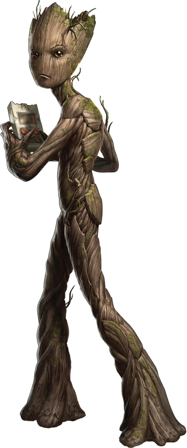 Baby Groot Playing Video Game PNG