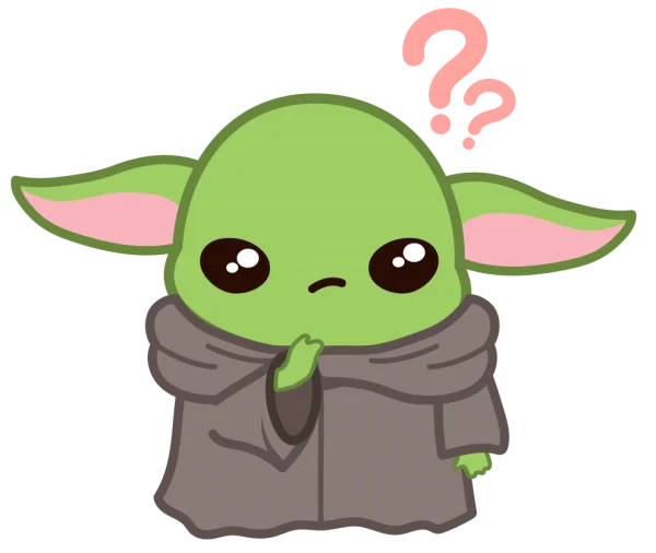 Confused Baby Yoda Grogu Transparent PNG