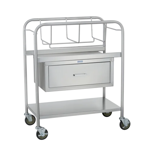Stainless Steel Medical Utility Cart PNG