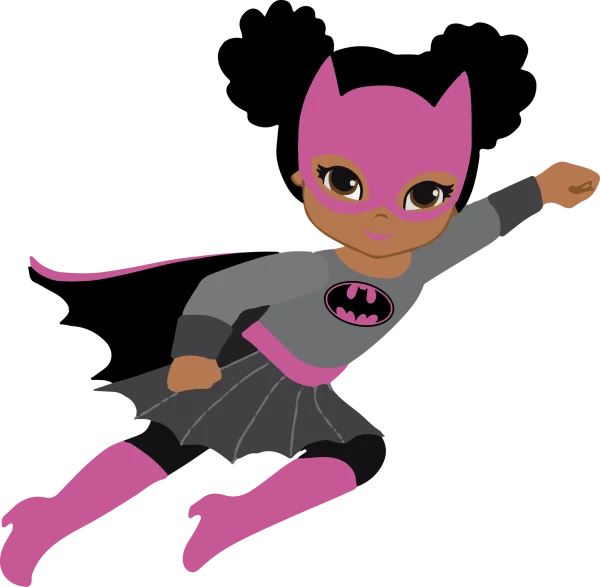 Cute Flying Batgirl Superhero PNG