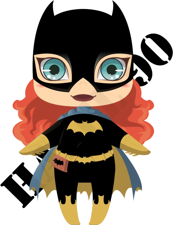 Cute Chibi Batgirl PNG Transparent Background