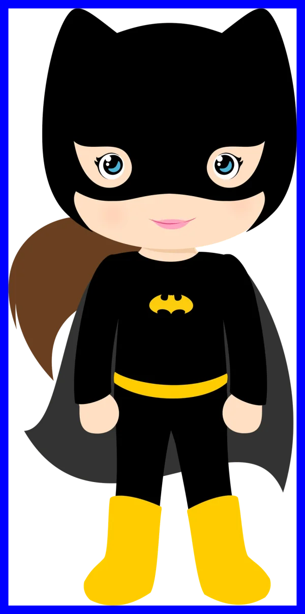Cute Cartoon Batgirl Character PNG Transparent