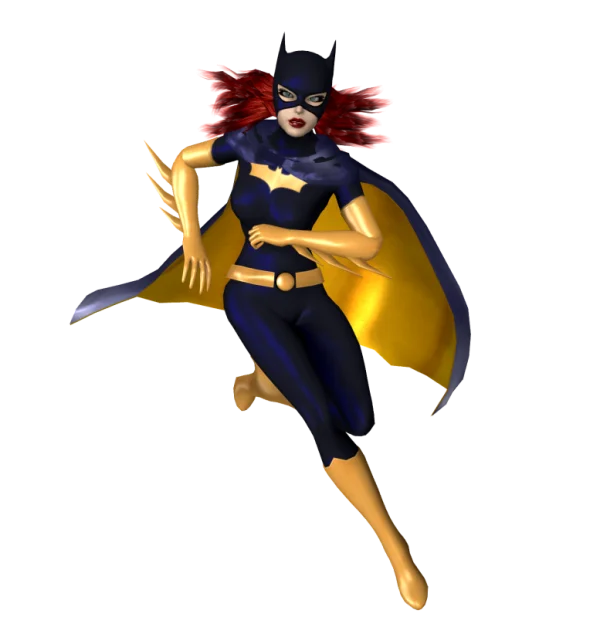Batgirl Running Pose PNG Transparent Background