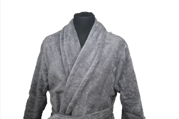 Plush Grey Bathrobe on Mannequin PNG