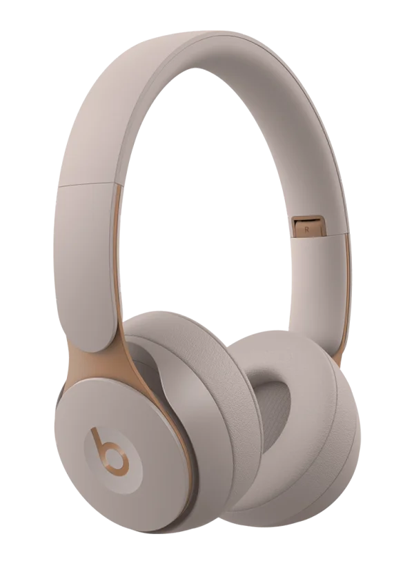 Beige Wireless Beats Headphones PNG Transparent Background