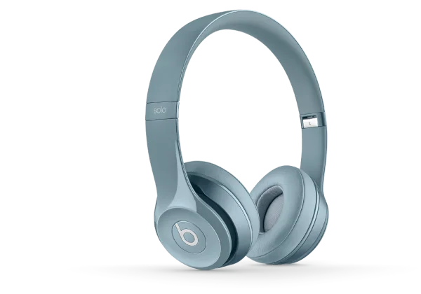 Light Blue Beats Solo Headphones PNG Transparent Background