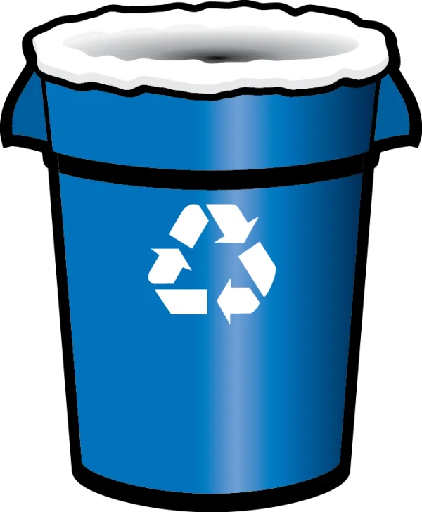 Blue Recycling Bin PNG Transparent Background