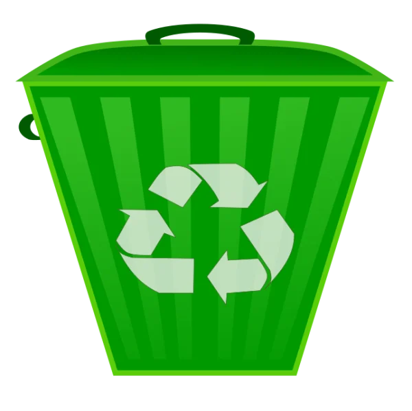Green Recycling Bin PNG Transparent Background