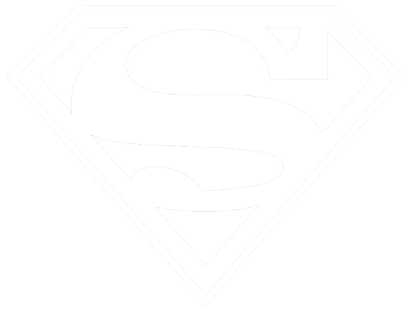Superman Logo Black and White PNG Transparent Background