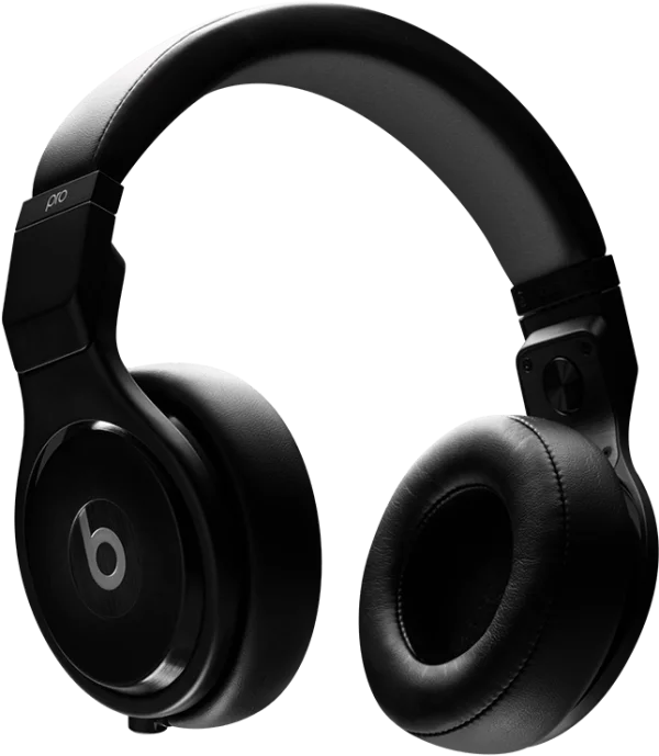 Black Beats Pro Headphones PNG Transparent Background