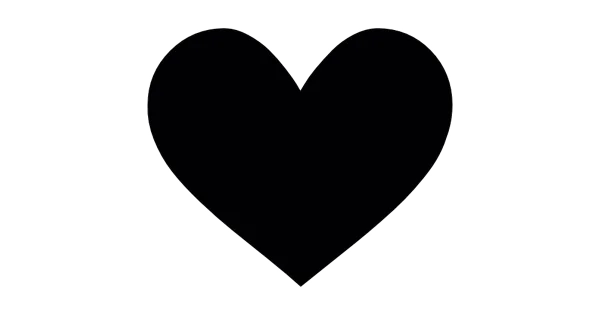 Black Heart Shape Outline PNG Transparent Background