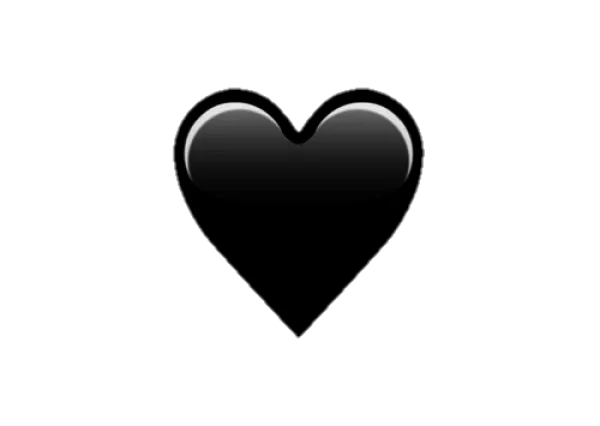 Glossy Black Heart PNG Transparent Background