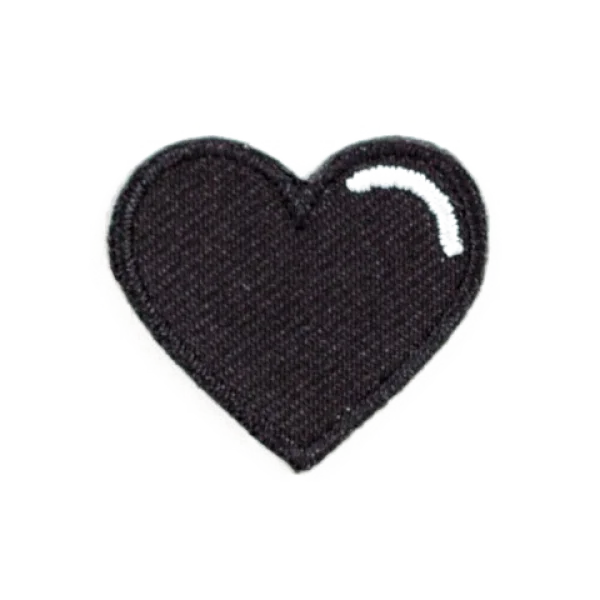 Black Heart Patch Sticker PNG Transparent