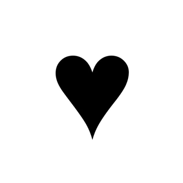 Lacy Black Heart with White Border PNG Transparent Background
