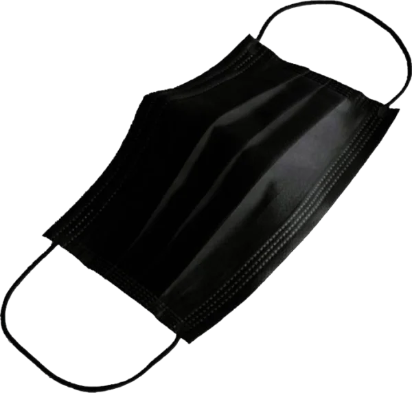 Black Disposable Face Mask Transparent Background