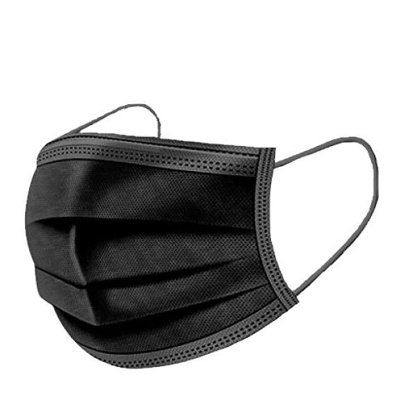 Black Disposable Face Mask PNG Transparent Background