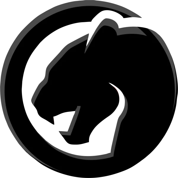 Stylized Black Panther Head Logo PNG