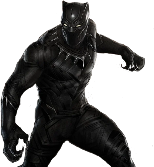 Black Panther in Action Pose PNG Transparent Background
