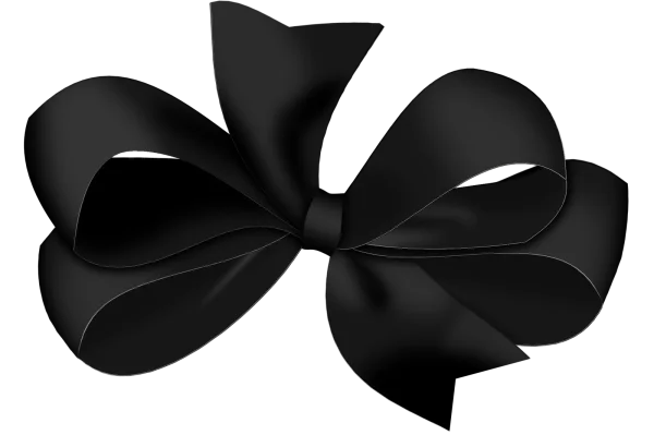 Black Ribbon Bow PNG Transparent Background