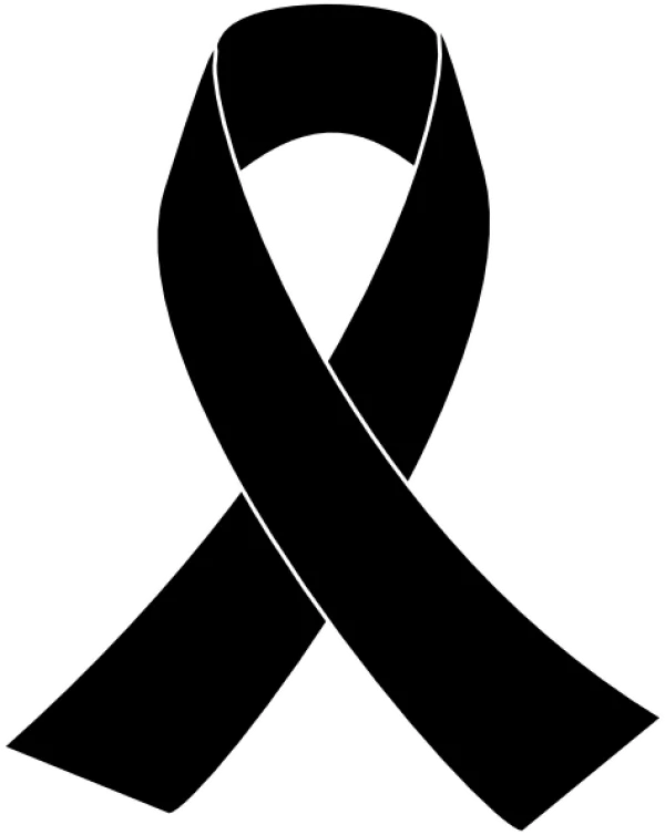 Black Awareness Ribbon PNG Transparent Background