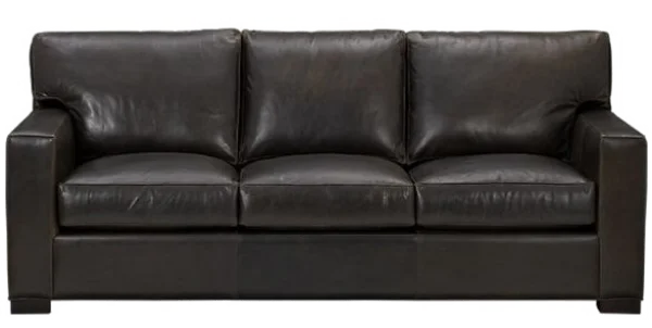 Dark Brown Leather Sofa PNG Transparent Background