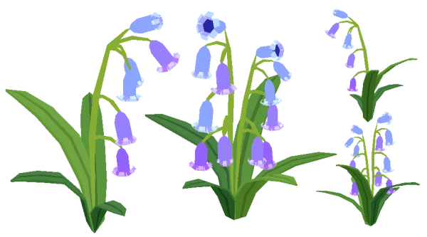 Stylized Bluebell Flowers PNG Transparent Background