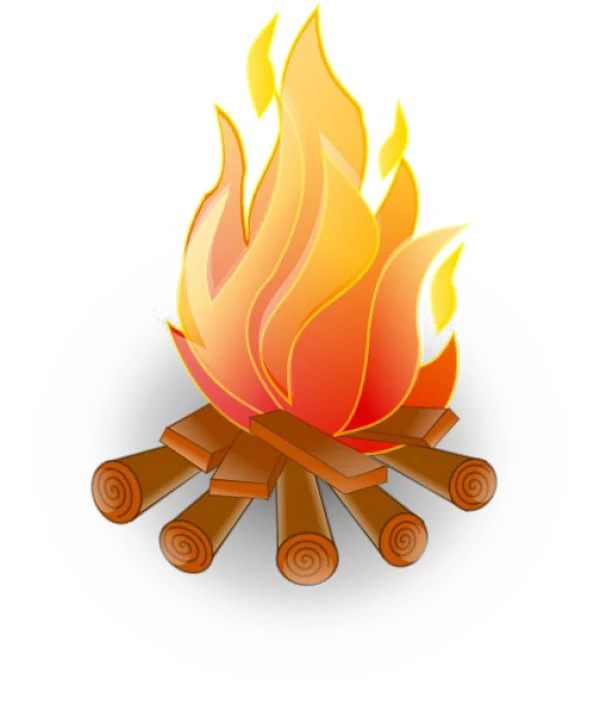 Stylized Campfire with Logs PNG
