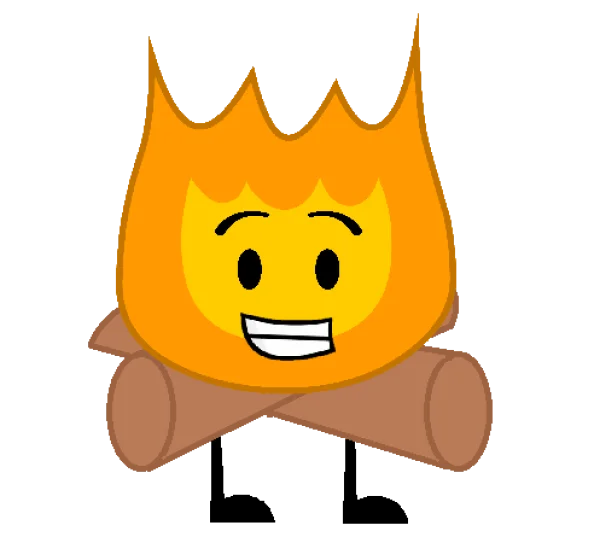 Cartoon Campfire Character with Logs PNG