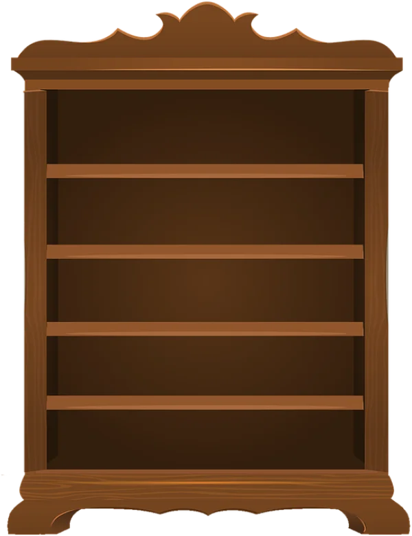 Rustic Wooden Bookshelf PNG Transparent Background