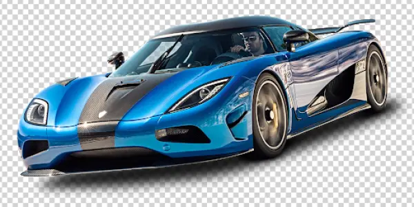 Blue Koenigsegg Supercar PNG Transparent Background