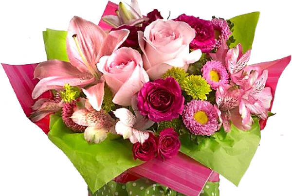 Vibrant Pink Flower Bouquet PNG Transparent Background