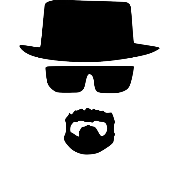Heisenberg Hat Glasses and Beard Outline PNG