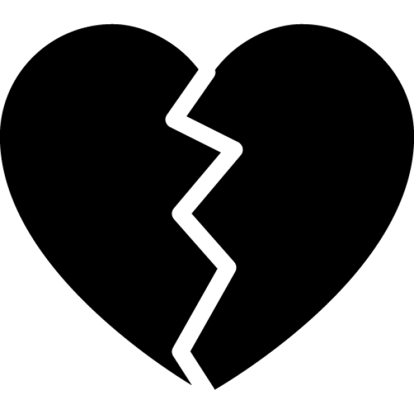 Black broken Heart Free PNG