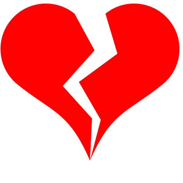 Red Broken Heart PNG Transparent Background