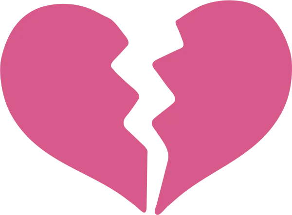 Pink Broken Heart PNG Transparent Background