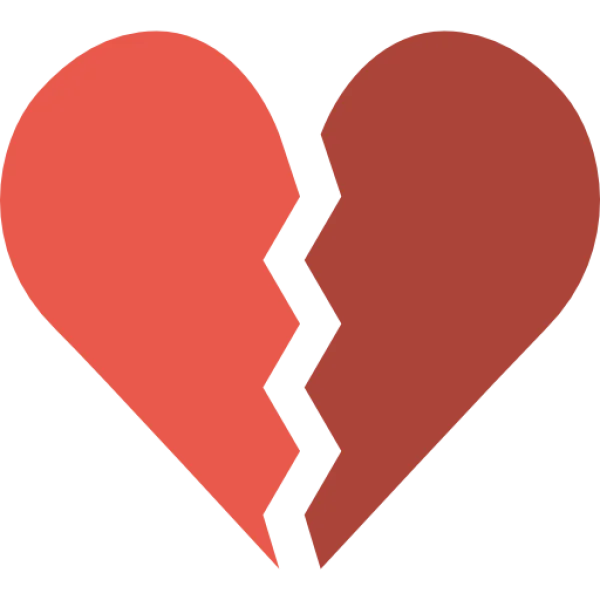 Broken Red Heart PNG Transparent Background